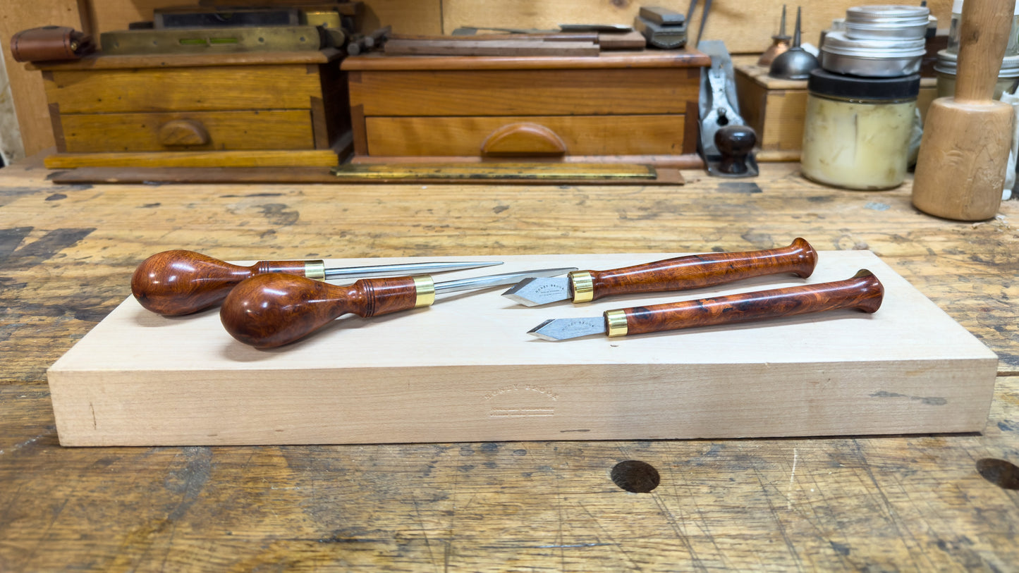 Limited Edition Four-Piece Honey Brook Tool Set in Amboyna Burl