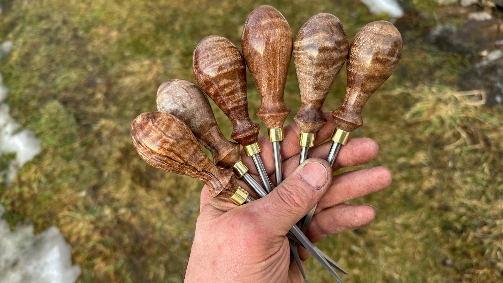 Maple Burl birdcage awls