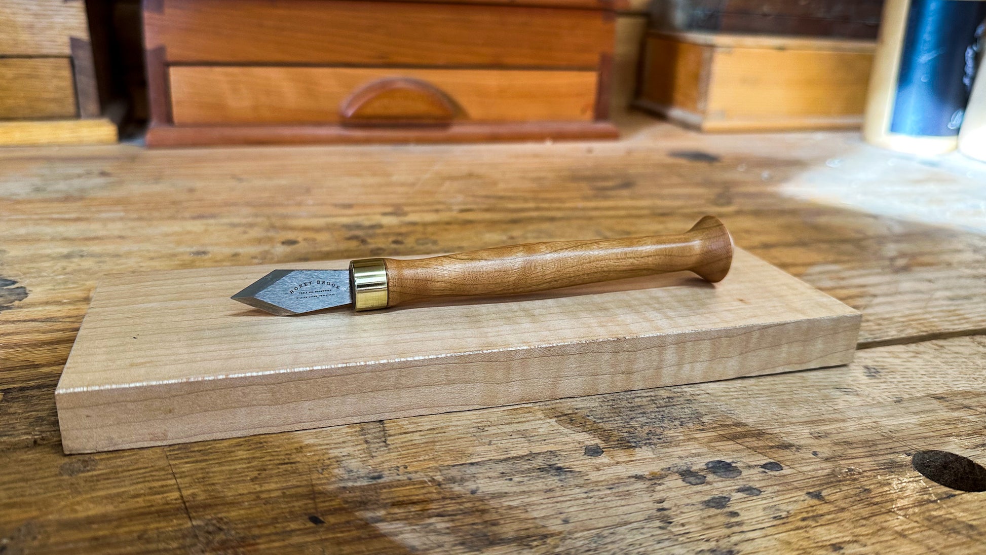Limited Edition--Honey Brook Marking Knife in Pau Rosa Wood - Honey Brook  Tools and Woodworks